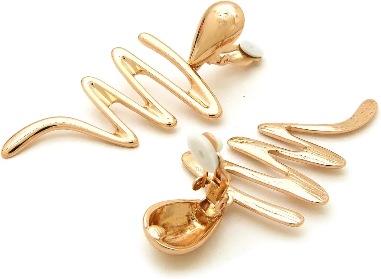 Women Oversize Geometric, Tear Drop, Hammered Statement Metal Clip on Earring Many Styles