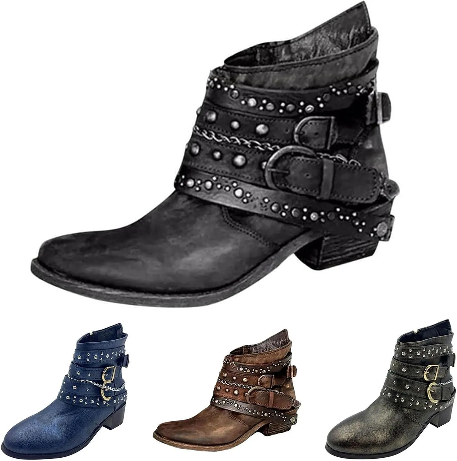 Women's Ankle Boots Wide Boots for Women Cowboy Boots for Women White Cream Cowboy Boots for Women Ankle Boots for Women Ankle Booties Low Heel