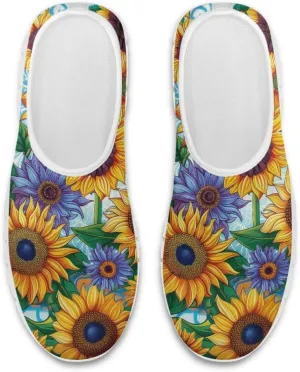 Women's Fashion Sneakers Lightweight Walking Casual Slip Ons Comfortable Flower Print Athletic Travel Shoes