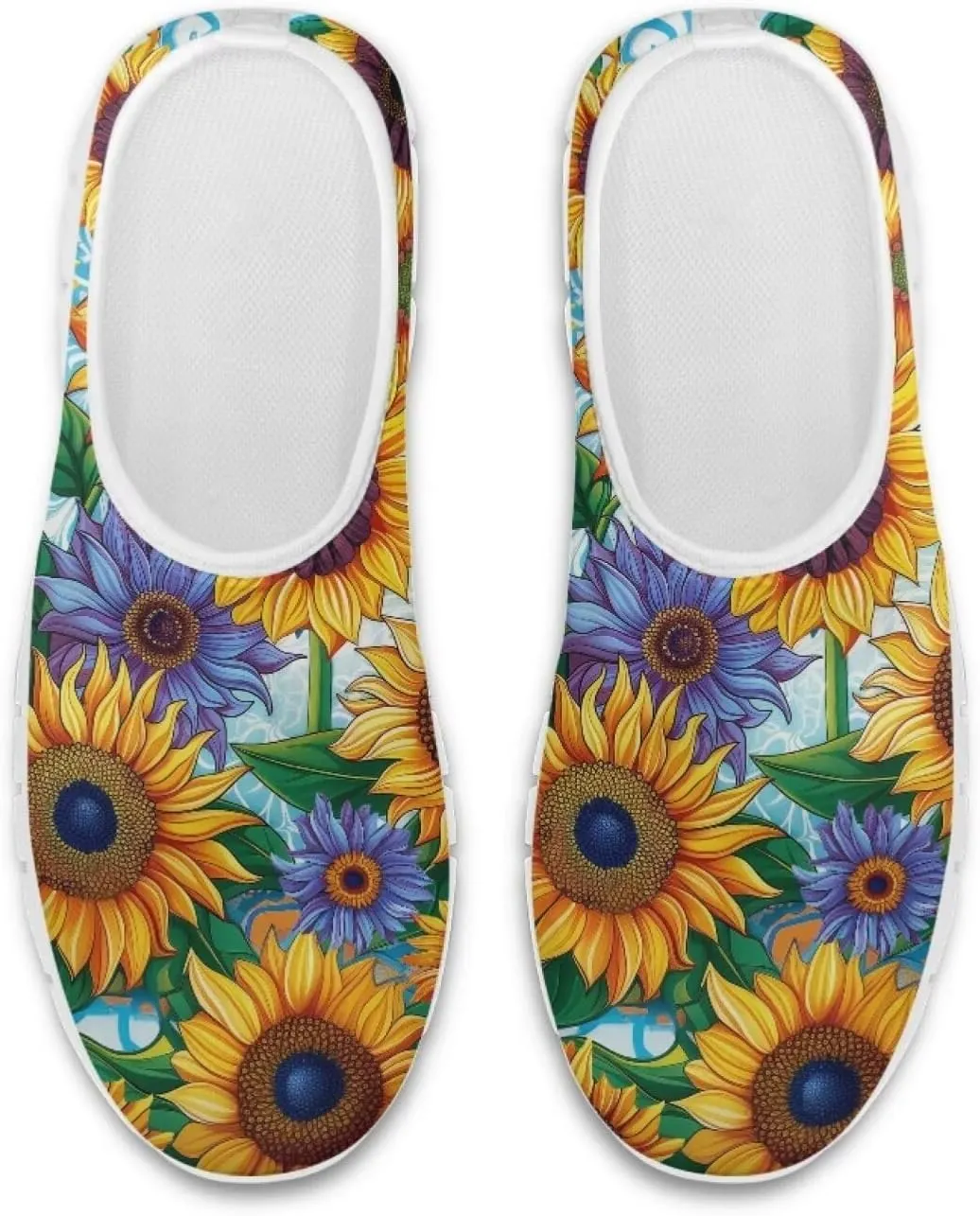 Women's Fashion Sneakers Lightweight Walking Casual Slip Ons Comfortable Flower Print Athletic Travel Shoes