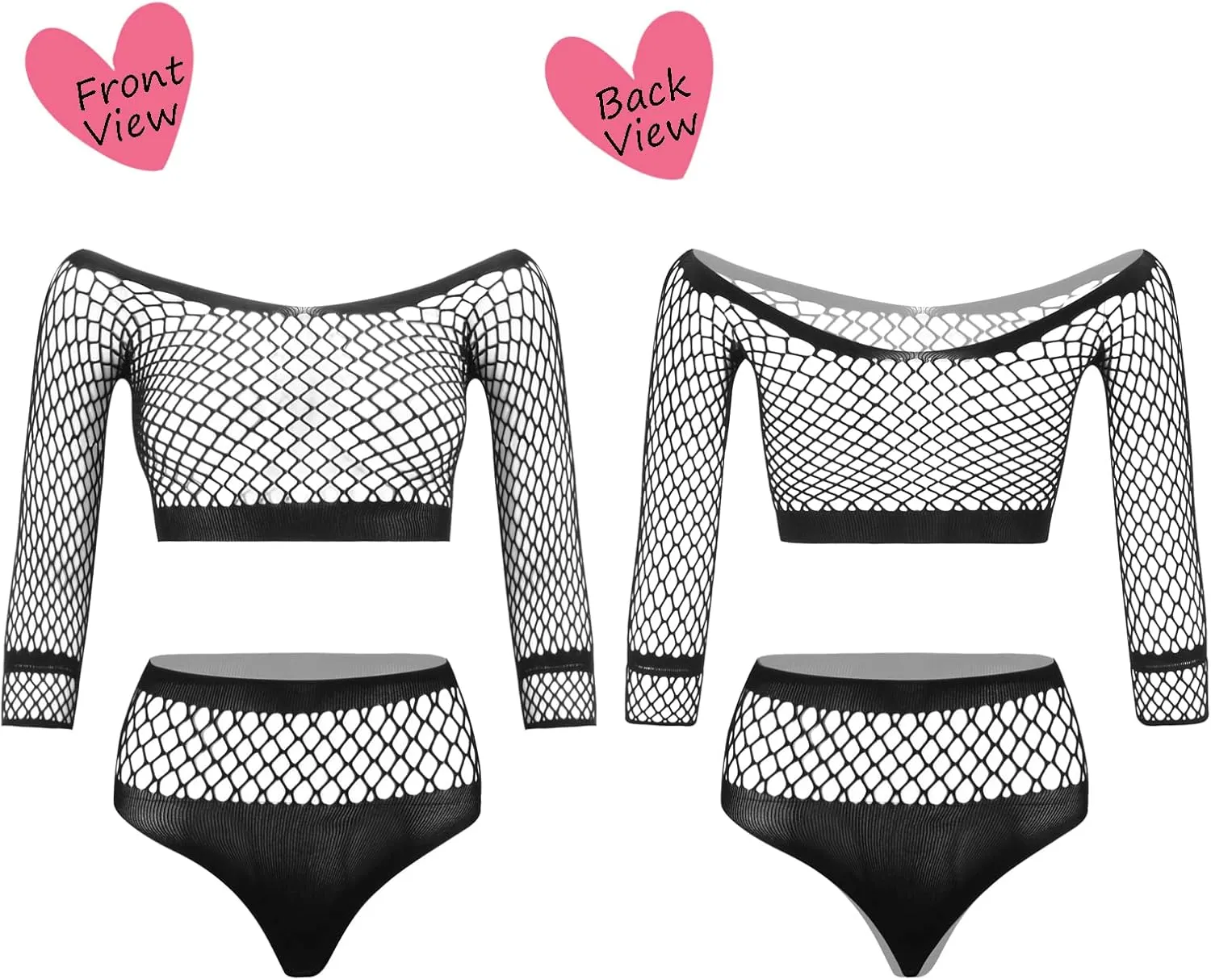 Women's Fishnet Lingerie Lace Stockings Bodysuits Mesh Babydoll for Women