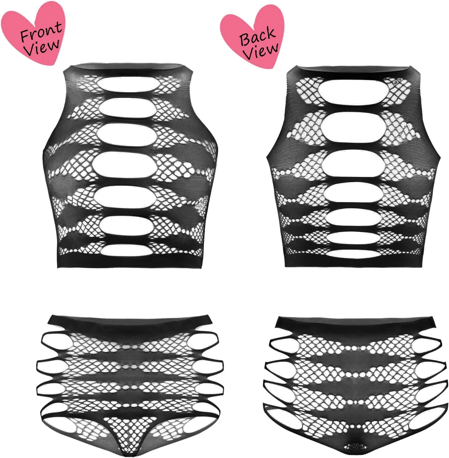 Women's Fishnet Lingerie Lace Stockings Bodysuits Mesh Babydoll for Women