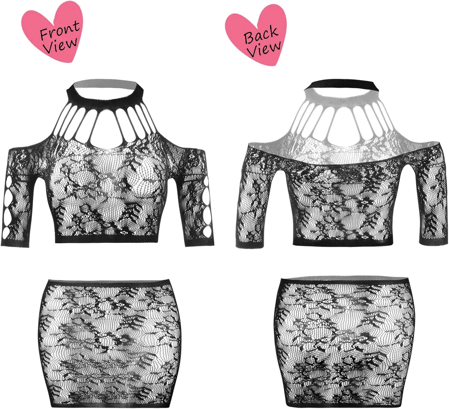 Women's Fishnet Lingerie Lace Stockings Bodysuits Mesh Babydoll for Women