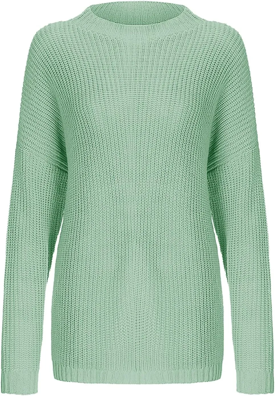 Women's Oversized Sweaters Batwing Sleeve Mock Neck Jumper Tops Chunky Knit Pullover Sweater Ladies Knitwear Clothes
