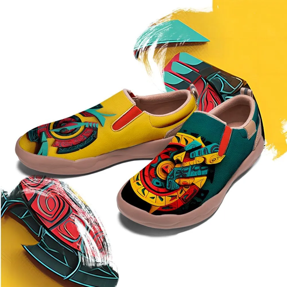 Women's Slip-Ons Sneakers Casual Loafers Microfiber Art Painted Comfort Soft Walking Travel Shoes