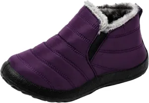 Women's Snow Boots Slip on Womens Size 8.5 Snow Boot Short Winter Boots for Women Wide Waterproof Work Boots for Women Lightweight Botas Negras De Invierno De Mujer