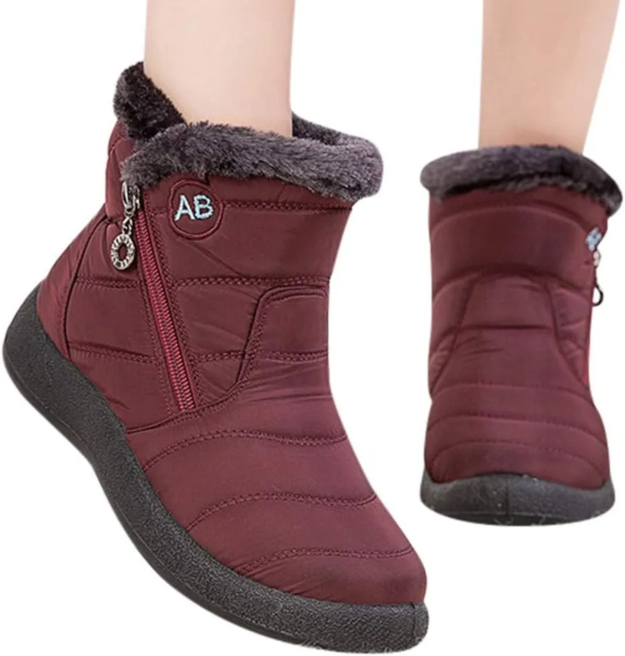 Womens Snow Boots Waterproof Insulated Wide Woman Size 12 Wide Snow Boots Fuzzy Knee High Winter Boots for Women Cute Winter Women Boots Heel Wide Toe Box Women Winter Boot