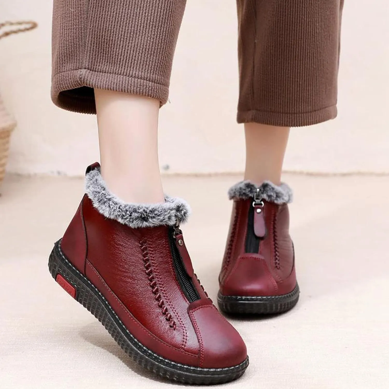Womens Snow Boots Waterproof Insulated Womens Winter Boots Slip on Winter Boots for Women Slip ons Winter Boot Women Fur Botas Para Mujer De Invierno Para La Nieve