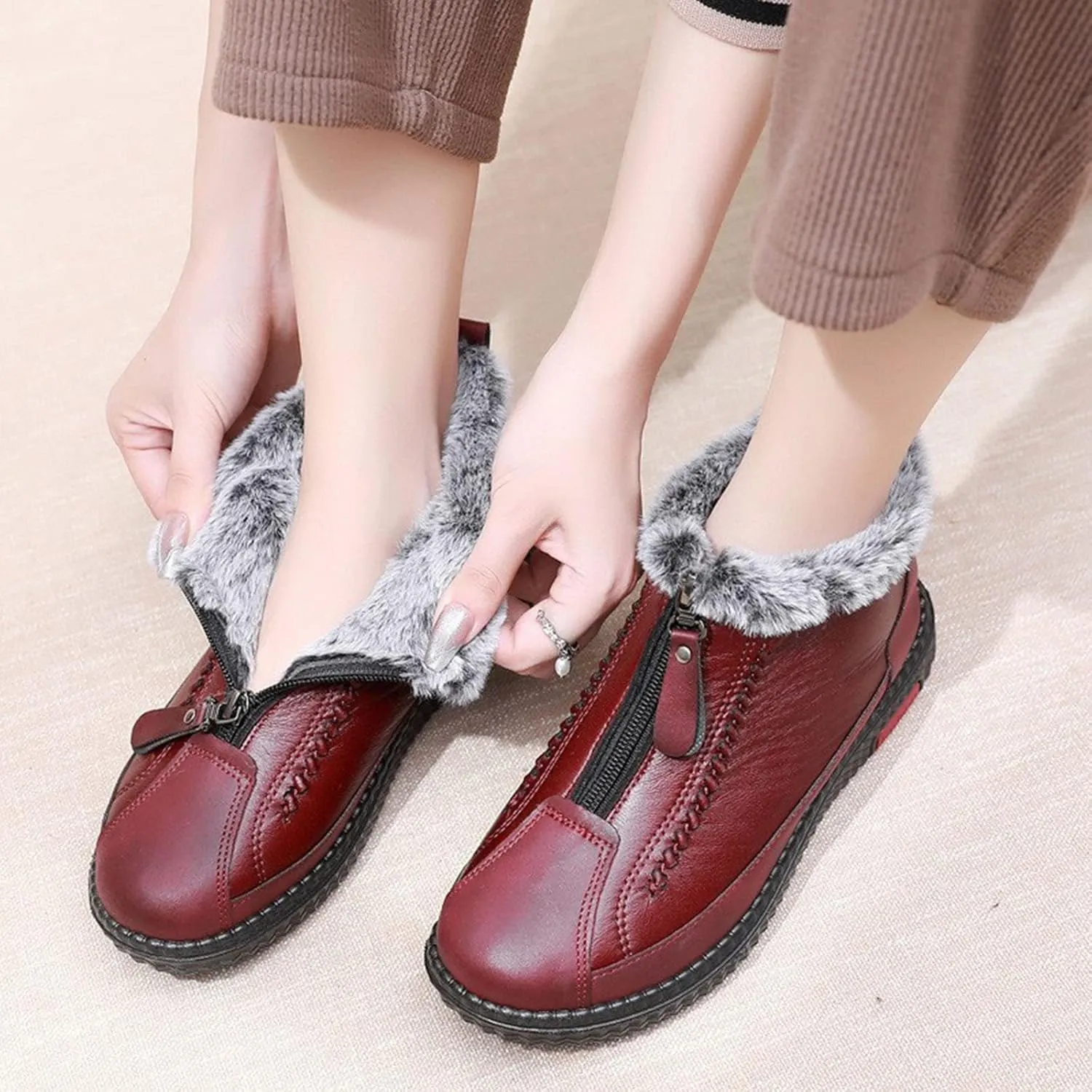Womens Snow Boots Waterproof Insulated Womens Winter Boots Slip on Winter Boots for Women Slip ons Winter Boot Women Fur Botas Para Mujer De Invierno Para La Nieve