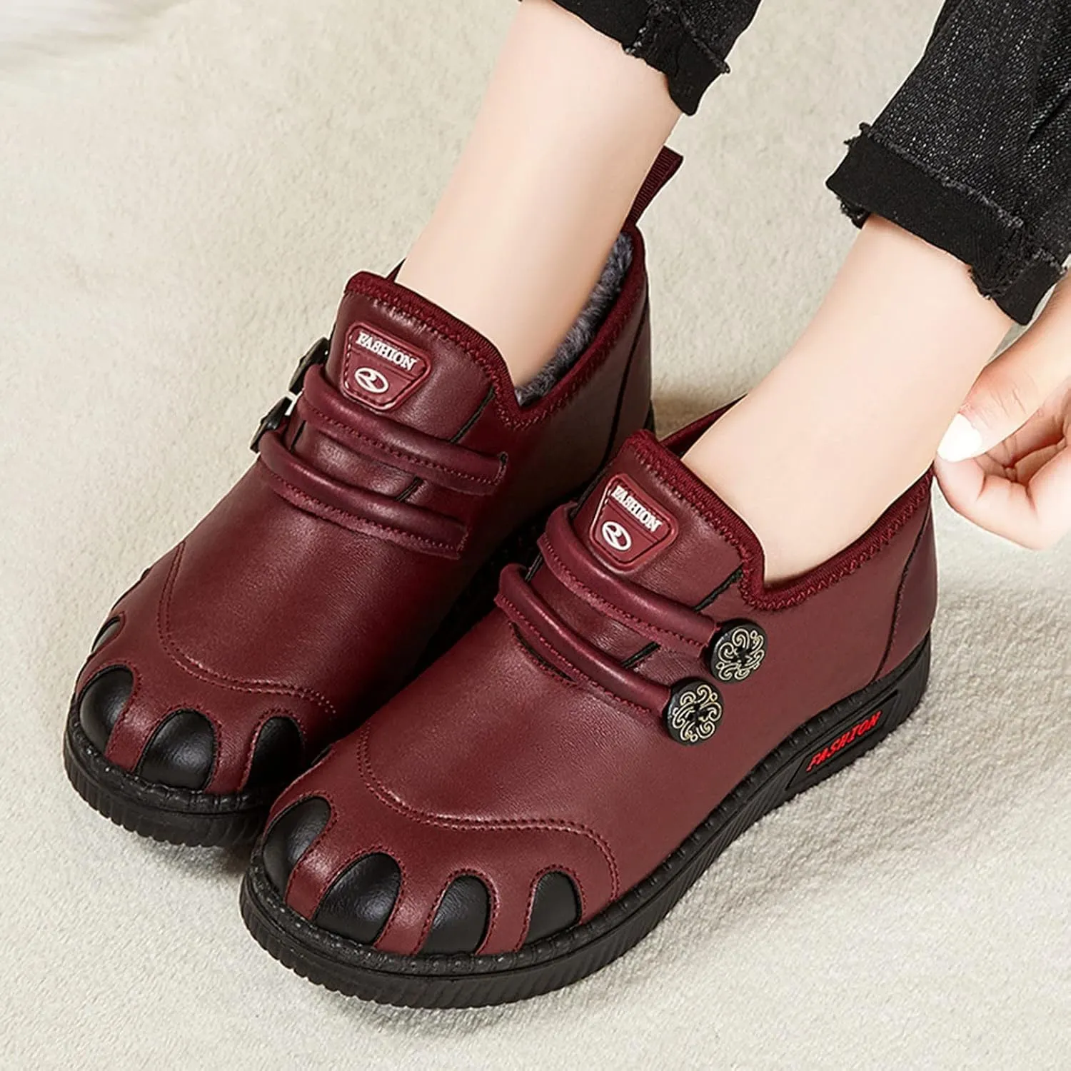 Women's Snow Boots Waterproof Snow Boots for Women Size 11.5 Women's Winter Fur Boots Size 12 Wide Width Boots for Winter Botas Invierno Mujer