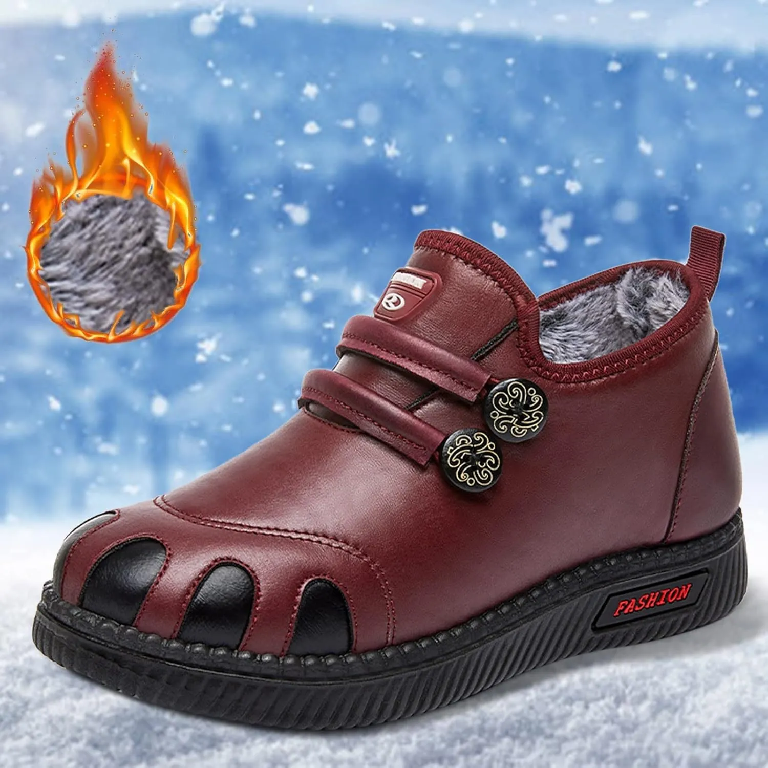 Women's Snow Boots Waterproof Snow Boots for Women Size 11.5 Women's Winter Fur Boots Size 12 Wide Width Boots for Winter Botas Invierno Mujer