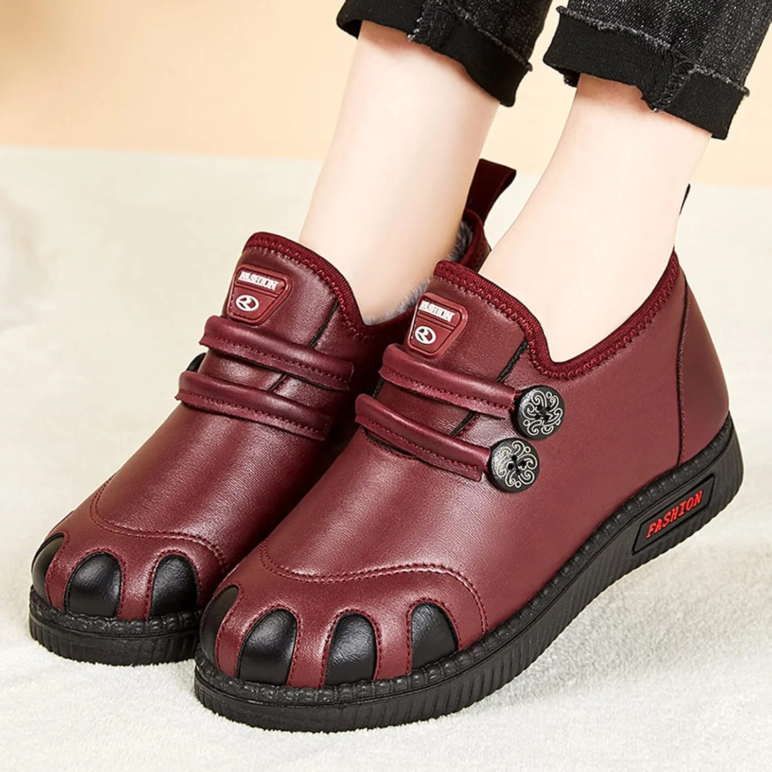 Women's Snow Boots Waterproof Snow Boots for Women Size 11.5 Women's Winter Fur Boots Size 12 Wide Width Boots for Winter Botas Invierno Mujer