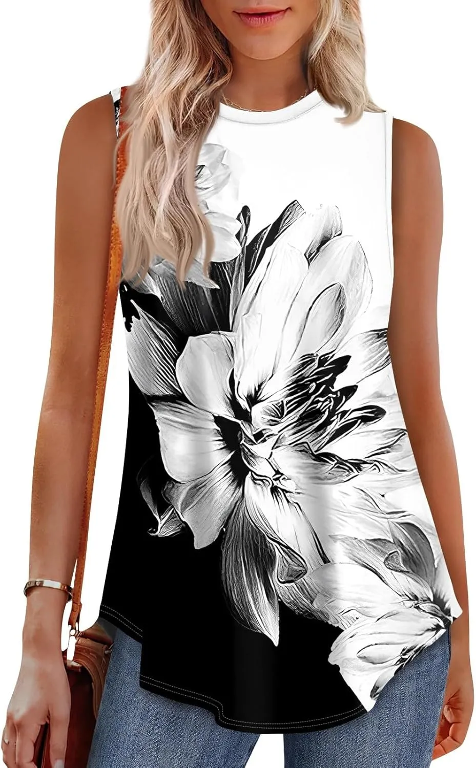 Womens Tank Tops V Neck Sleeveless Flowy Loose Fit Casual Summer Tops 2025 Basic Loose Dressy Work Shirt