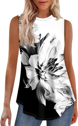 Womens Tank Tops V Neck Sleeveless Flowy Loose Fit Casual Summer Tops 2025 Basic Loose Dressy Work Shirt
