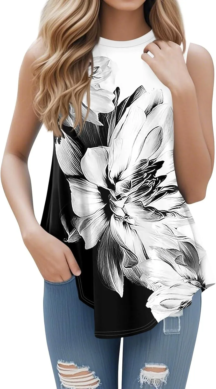 Womens Tank Tops V Neck Sleeveless Flowy Loose Fit Casual Summer Tops 2025 Basic Loose Dressy Work Shirt