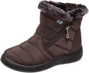 Womens Waterproof Winter Boots Wide Width Womens Snow Boots Size 12 Women's Winter Fur Boots Size 12 Wide Width Outdoor Boots Women Warm Botas Largas De Mujer Para OtoO-Invierno