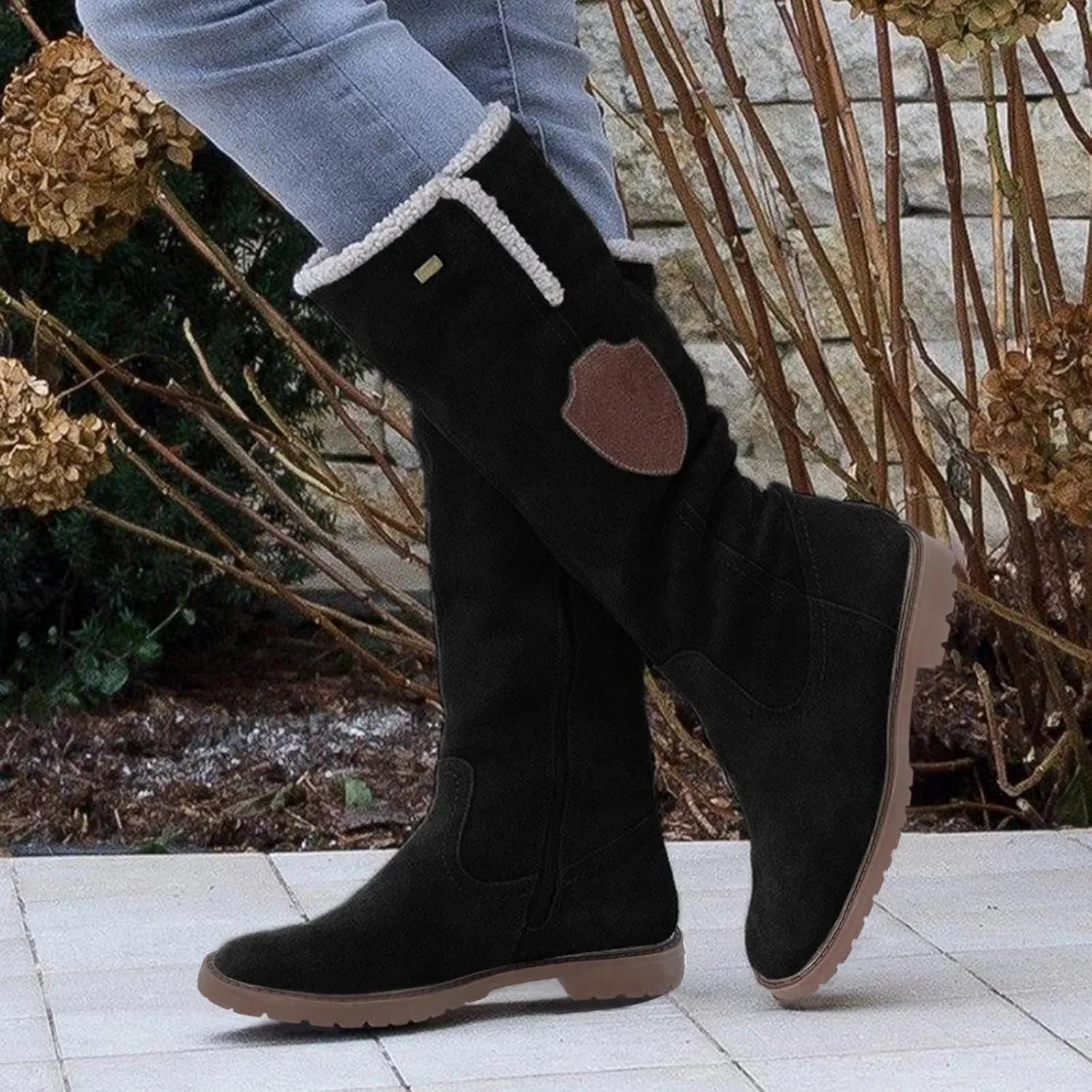 Womens Winter Snow Boots Fur Lined Warm Ankle Boots Womens Tall Slip on Snow Boots Fashion Winter Boots for Women 2023 Women Winter Boots Women Casual Warm Platform High Heels Botas Para Nieve Mujer