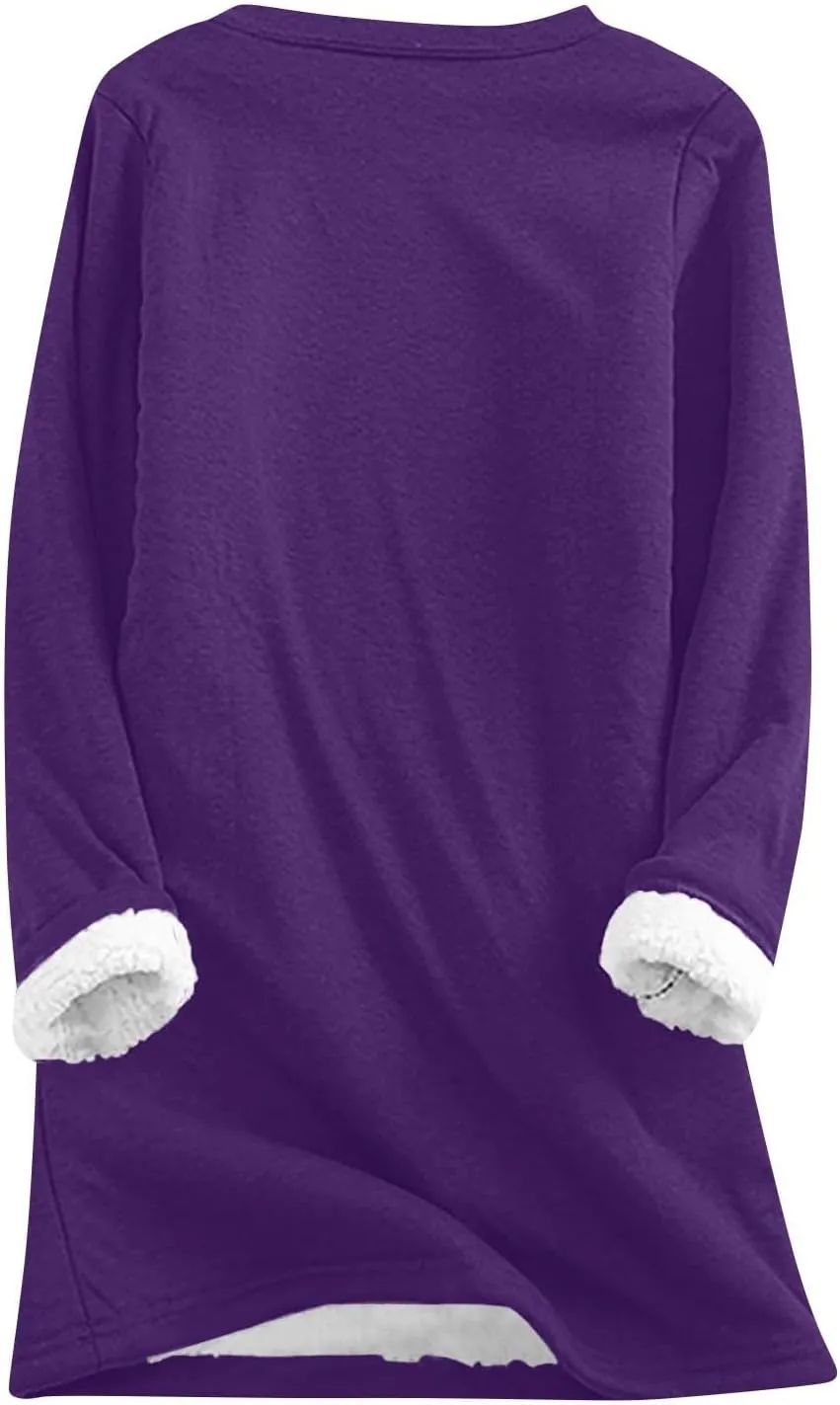 Yes,I'm Still Freezing -Me 24:7 Sherpa Lined Sweatshirt Women Faux Fur Parka Warm Outerwear Letter Print Loungewear