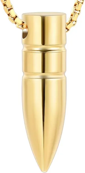 zeqingjw Bullet Urn Necklace for Ashes Memorial Cremation Jewelry Ash Holder Keepsake Jewelry for Pet/Human