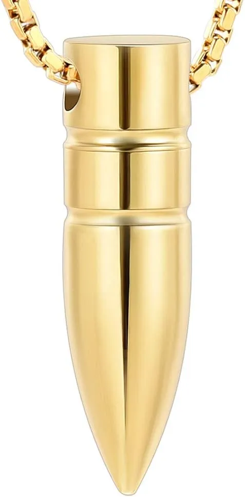 zeqingjw Bullet Urn Necklace for Ashes Memorial Cremation Jewelry Ash Holder Keepsake Jewelry for Pet/Human