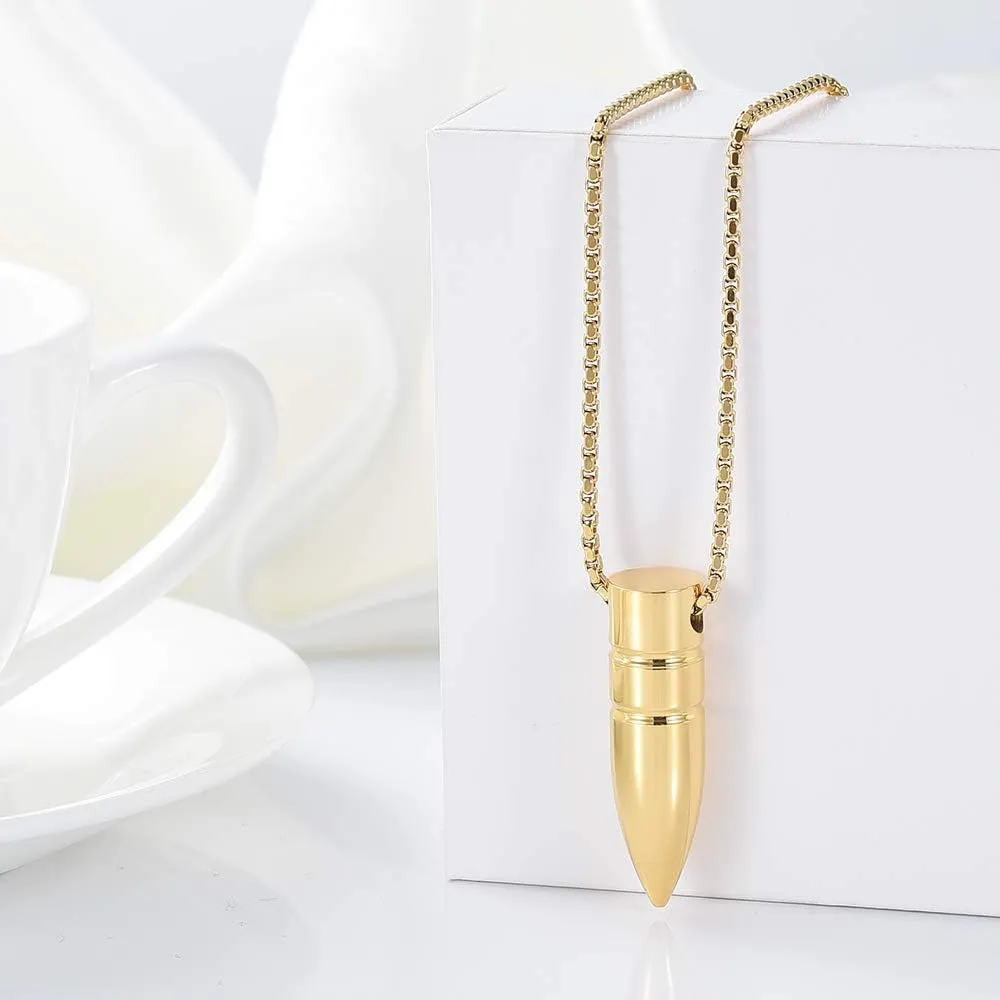 zeqingjw Bullet Urn Necklace for Ashes Memorial Cremation Jewelry Ash Holder Keepsake Jewelry for Pet/Human