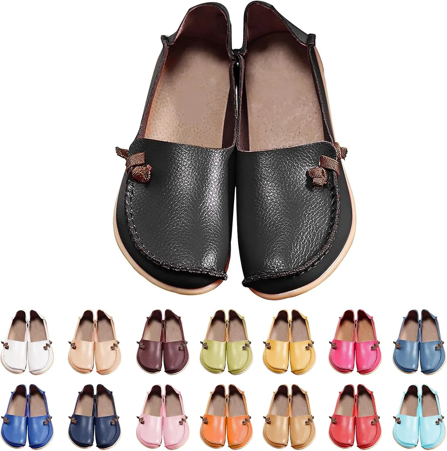 ZWRXW Loafers for Women Casual Comfort Walking Cute Flat Loafer Ladies Slip On Flat Shoes Lightweight Fashion Moccasins Driving Flats Boat Shoes